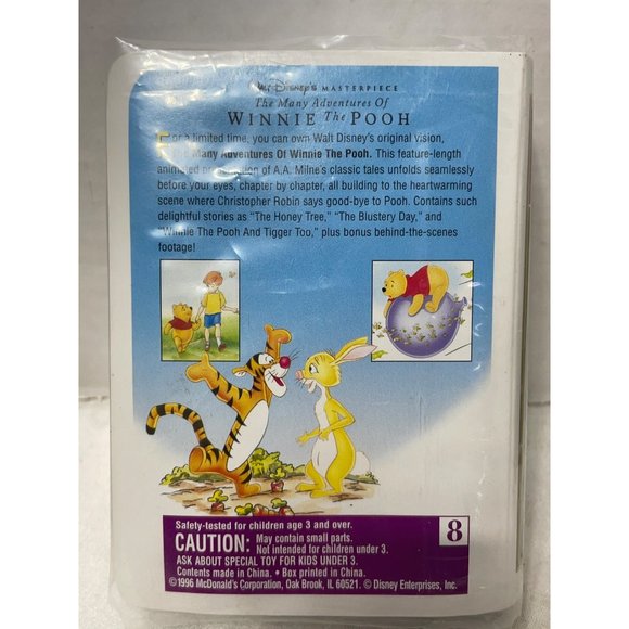 1996 McDonalds Happy Meal Toy Disneys Winnie the Pooh Tigger VHS Box - Picture 5 of 8